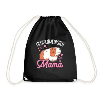 Meerschweinchen Mama Haustier Muttertag Mama Mami - Turnbeutel - Schwarz - Vorne