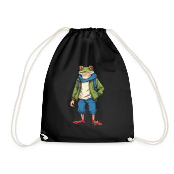 Frog - Drawstring Bag - black - Front