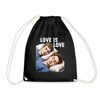MEN SLEEPING LOVE IS LOVE - Drawstring Bag - black - Front
