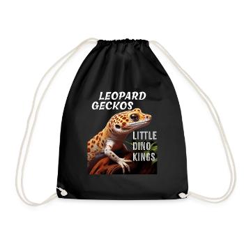 LEOPARD GECKOS LITTLE DINO KINGS - Turnbeutel - Schwarz - Vorne