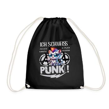I don't care - Schmeiss alles hin werd Punk Punkrock - Drawstring Bag - black - Front