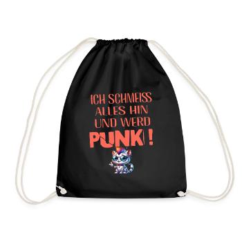Mir Egal - Schmeiss alles hin werd Punk Punkrock - Turnbeutel - Schwarz - Vorne
