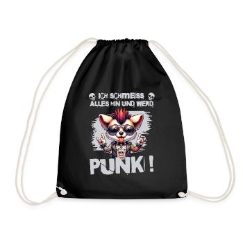 I don't care - Schmeiss alles hin werd Punk Punkrock - Drawstring Bag - black - Front
