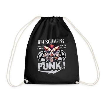 I don't care - Schmeiss alles hin werd Punk Punkrock - Drawstring Bag - black - Front