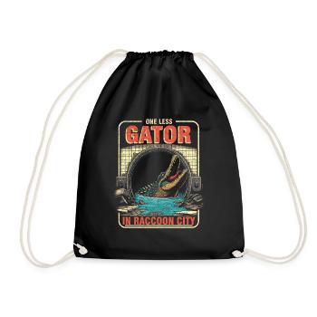 One Less Gator in Raccoon City - Drawstring Bag - black - Front