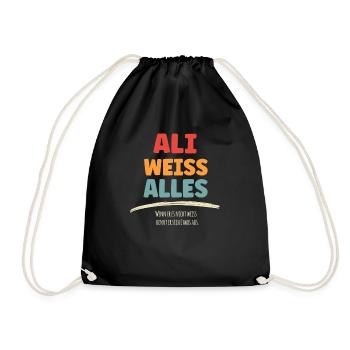 Ali weiss alles - Turnbeutel - Schwarz - Vorne