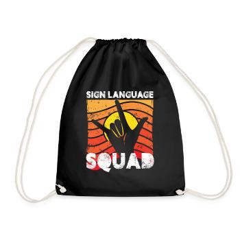 sign language squad Design for a sign language - Turnbeutel - Schwarz - Vorne