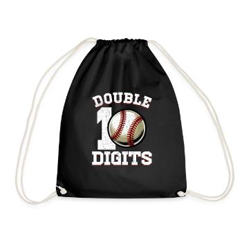 Two-Digit Birthday Decorations Boy 10 - Drawstring Bag - black - Front