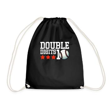 Two-Digit Birthday Decorations Boy 10 - Drawstring Bag - black - Front