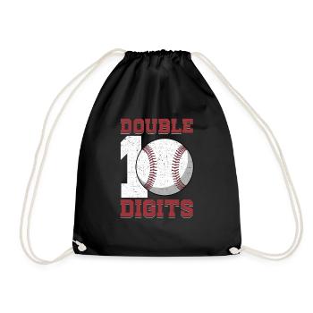 Two-Digit Birthday Decorations Boy 10 - Drawstring Bag - black - Front