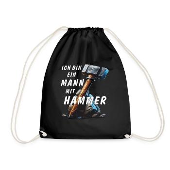 JE SUIS UN HOMME AVEC UN MARTEAU - Sac de sport léger - noir - Devant