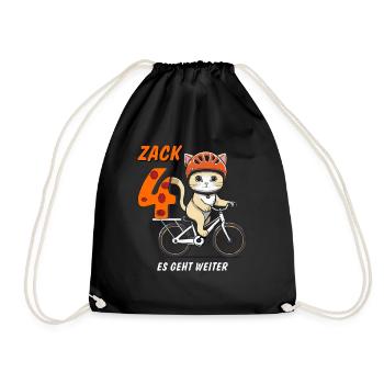 KATZE FAHRRAD ZACK VIER - Turnbeutel - Schwarz - Vorne