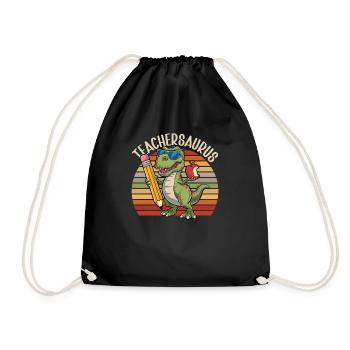 Teachersaurus Rex Dinosaure Professeur Professeur - Sac de sport léger - noir - Devant