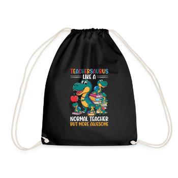 Teachersaurus Rex Dinosaure Professeur Professeur - Sac de sport léger - noir - Devant