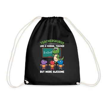Teachersaurus Rex Dinosaure Professeur Professeur - Sac de sport léger - noir - Devant