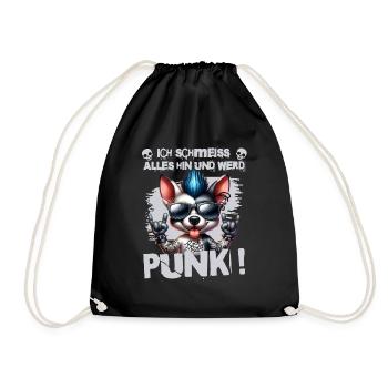 I don't care - Schmeiss alles hin werd Punk Punkrock - Drawstring Bag - black - Front