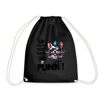 I don't care - Schmeiss alles hin werd Punk Punkrock - Drawstring Bag - black - Front