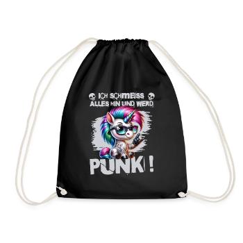 Je m’en fiche - Schmeiss alles hin werd Punk Punkrock - Sac de sport léger - noir - Devant