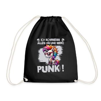 I don't care - Schmeiss alles hin werd Punk Punkrock - Drawstring Bag - black - Front