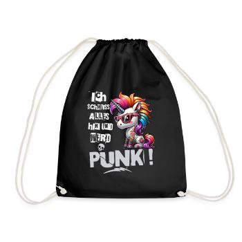 I don't care - Schmeiss alles hin werd Punk Punkrock - Drawstring Bag - black - Front