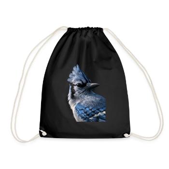Blue jay - Drawstring Bag - black - Front