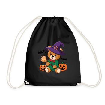 Halloween Teddy Bear Halloween Bear - Drawstring Bag - black - Front