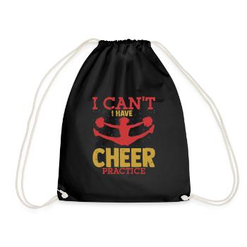 I Can't I Have Cheer Practice Cheerleader Cheerlea - Drawstring Bag - black - Front