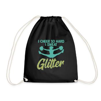 I Cheer So Hard I Sweat Glitter Cheerleader Cheerl - Drawstring Bag - black - Front
