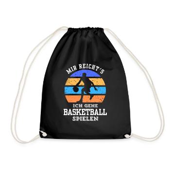 Basketball Tshirt B-Ball Dunking Rebound Player - Drawstring Bag - black - Front
