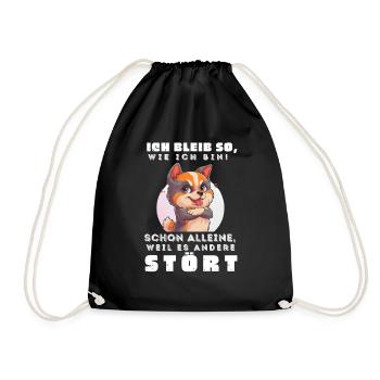 Funny Tshirt Funny Humor Sarcasm Lazy Fun - Drawstring Bag - black - Front