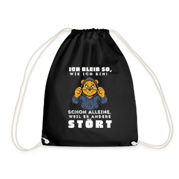 Funny Tshirt Funny Humor Sarcasm Lazy Fun - Drawstring Bag - black - Front