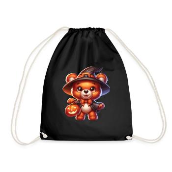 Halloween Teddy Bear Halloween Bear - Drawstring Bag - black - Front