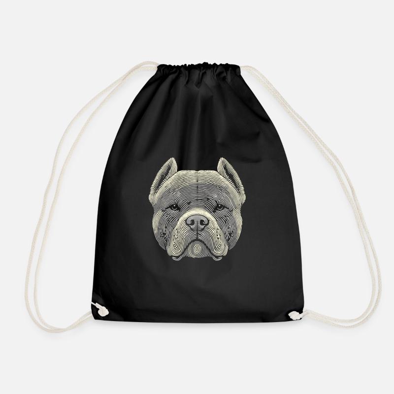 American Bully Fingerabdruck - Turnbeutel - Schwarz