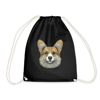 Empreinte digitale corgi - Sac de sport léger - noir - Devant