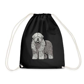 Old English Shepherd Bobtail Fingerprint - Drawstring Bag - black - Front
