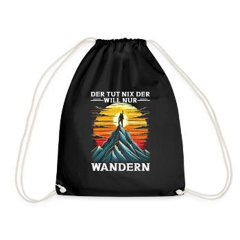 Mountains Nature Mountaineering Alps Climbing Hiking - Drawstring Bag - black - Front