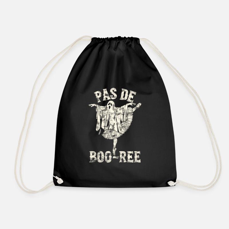 pas de boo ree ballet dancer halloween ghost - Drawstring Bag - black