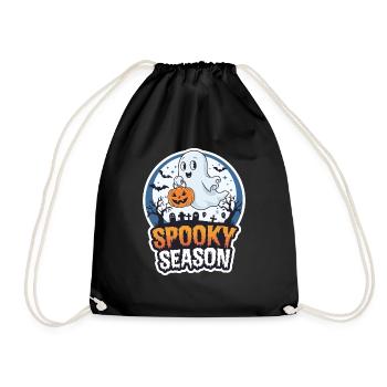 Cute Halloween Ghost Spooky Season Ghost - Drawstring Bag - black - Front