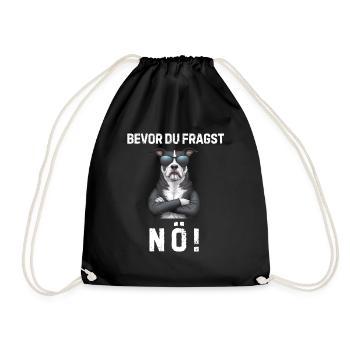 Dog Tshirt Funny Funny Humor Sarcasm Laughter - Drawstring Bag - black - Front