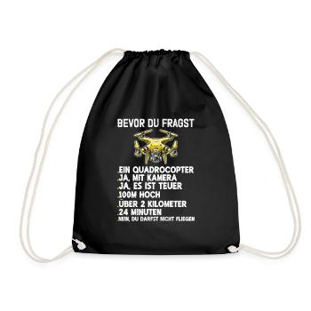 Pilote de drone quadricoptère Quadricoptère volant - Sac de sport léger - noir - Devant