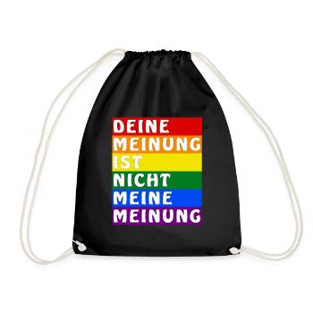 DEINE MEINUNG IST NICHT MEINE MEINUNG - Turnbeutel - Schwarz - Vorne