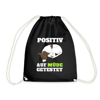 Lazy Tshirt Funny Funny Humor Sarcasm Tired - Drawstring Bag - black - Front
