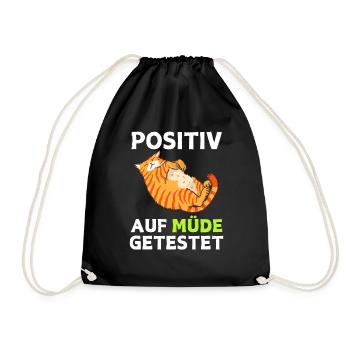 Tired Tshirt Funny Funny Humor Sarcasm Laughter - Drawstring Bag - black - Front