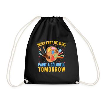 Cool Artist Paint a Colorful Tomorrow Painter Gift - Drawstring Bag - black - Front