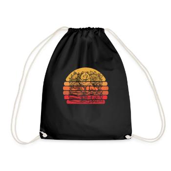 Chow Chow Blumenbuchleser Floral Cottagecore - Turnbeutel - Schwarz - Vorne