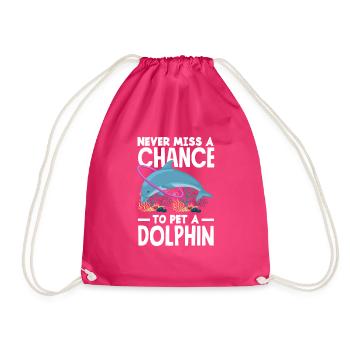 Ne manquez jamais une occasion de voir un dauphin - Sac de sport léger - fuchsia - Devant