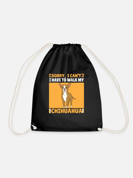 Lustiger Chihuahua Hund Spruch Geschenk Gassi - Turnbeutel - Schwarz