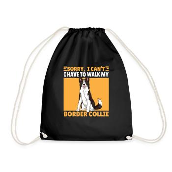 Drôle je ne peux pas border collie chien dire - Sac de sport léger - noir - Devant