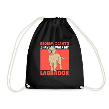 Funny Labrador Saying Gift Dog Walk - Drawstring Bag - black - Front