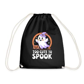 Too cute to spook süßes Halloween Design - Turnbeutel - Schwarz - Vorne